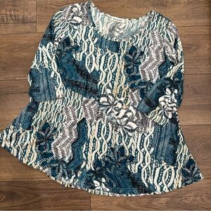 Nandashe Floral Tunic Top – Size 2X